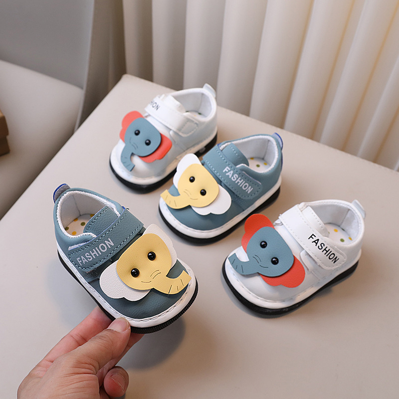 Newborn Baby Squeaky Girls Boys Shoes Soft Non-slip Infant Toddler Leather First Walkers Autumn Spring Kids Cartoon Kidsnest Sneakers Sizes US1C-US5C