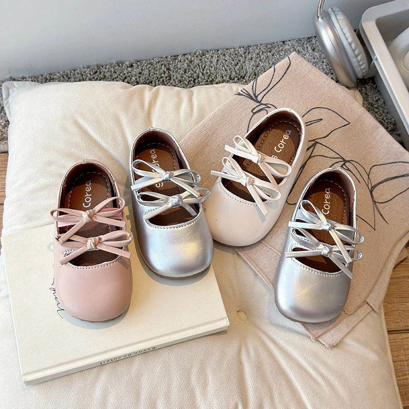 Spring/Summer Princess Baby Sweet Girls Fashionable Cute PU Casual Kids Flat Walking Shoes Size23-35 Enfant 241220