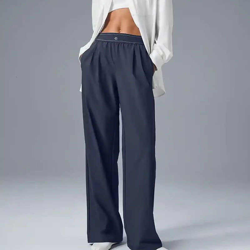 2025--Designer Yoga Sports Pants Womens High-Waist Full-length Dance StudioTrousers Straight-Leg Suit Up Trouser Weekend City Jogger Sweatpants Wrinkle-resistant
