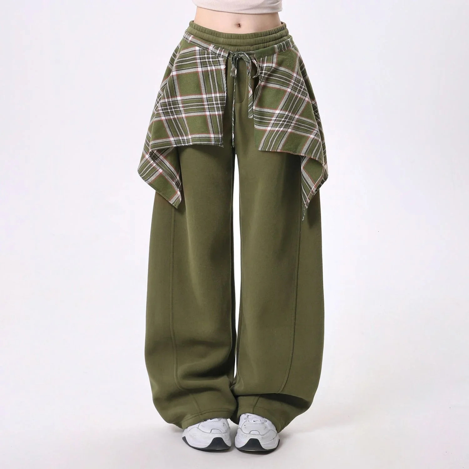 Y2k Fashion Style Paired with Fashionable Skirt Edge n Women Multiple Colors Sports Pants Loose Hip Hop Work 241218