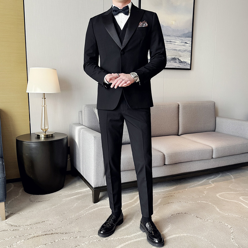 F1227Groom wedding dress host banquet annual meeting suit
