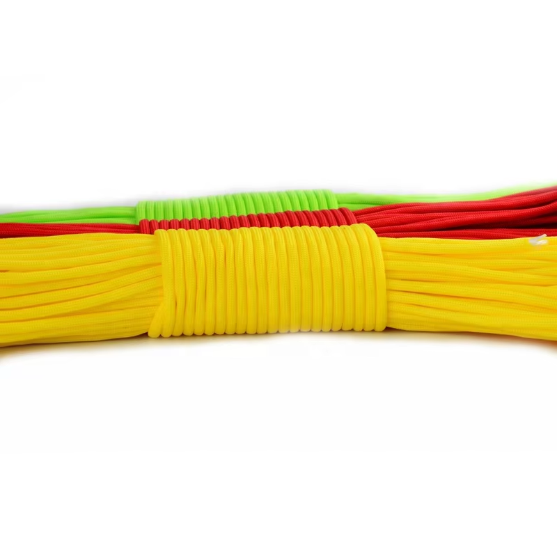 camping survival 550 paracord 4mm polyester parachute cord rope