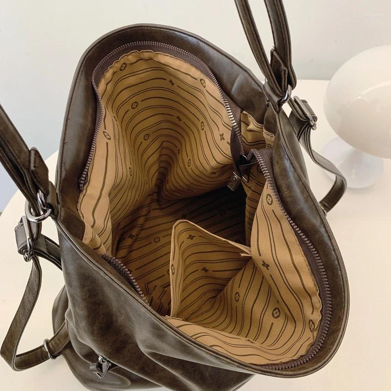 2025 NEW Totes Autumn And Winter Style Women's Shoulder Bag Large Capacity Soft Texture Handbag Solid Color PU Crossbody zhanyishengli