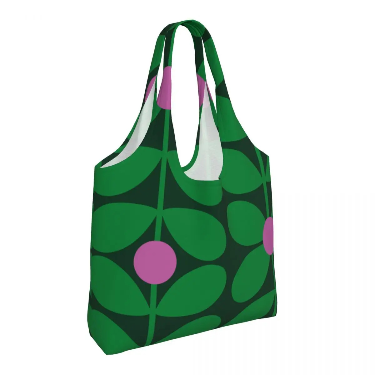 Custom Funny Print 1960s Retro Inspired Pattern Orla Kiely Shopping Tote Bags Durable Canvas Shoulder Shopper Pograph Handbag 241214