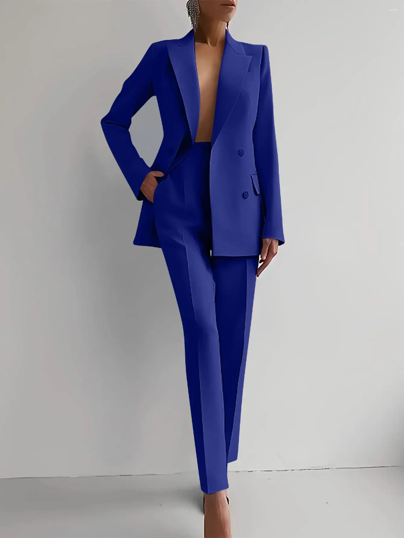 Womens Pants BWQ Elegant Blazer Suit And Wide Leg Two 2 Piece Sets Outfits For Women 2024 Classic OL Work Street Outfit Tracksuit