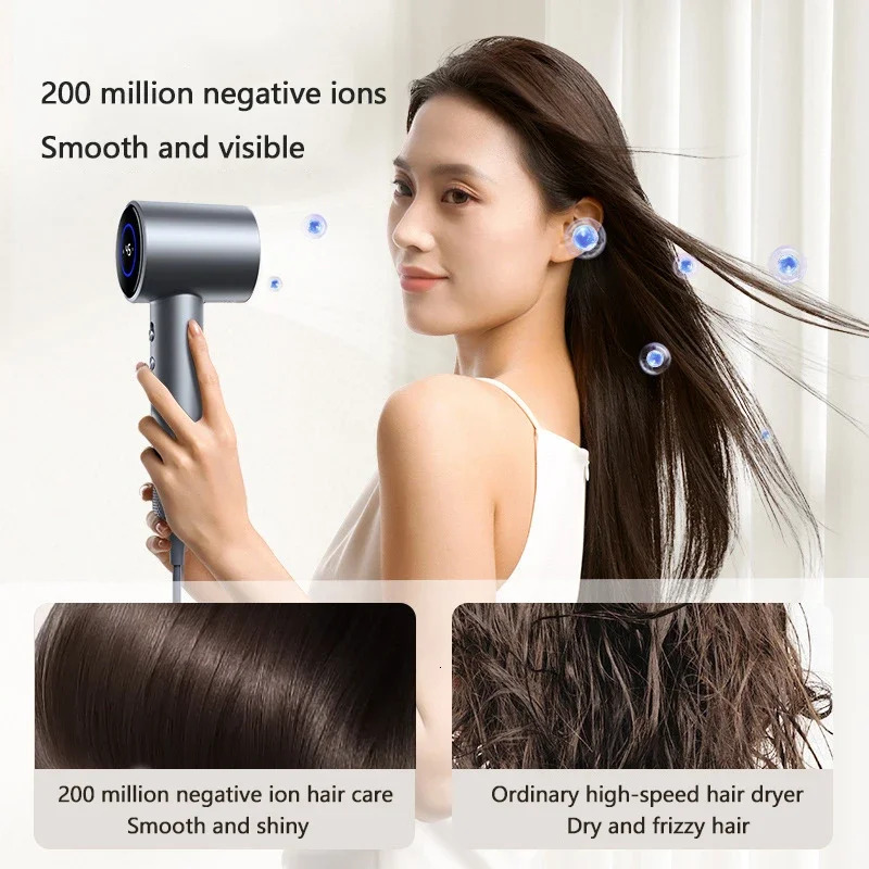 New Negative Ion High-Speed 220V 1600W High-Power Touch Digital Display Screen Quick Drying Hair Dryer