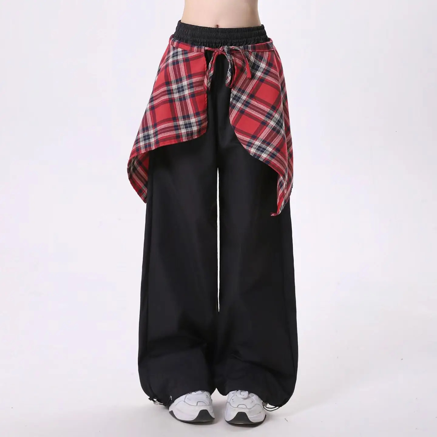 Y2k Fashion Style Paired with Fashionable Skirt Edge n Women Multiple Colors Sports Pants Loose Hip Hop Work 241218