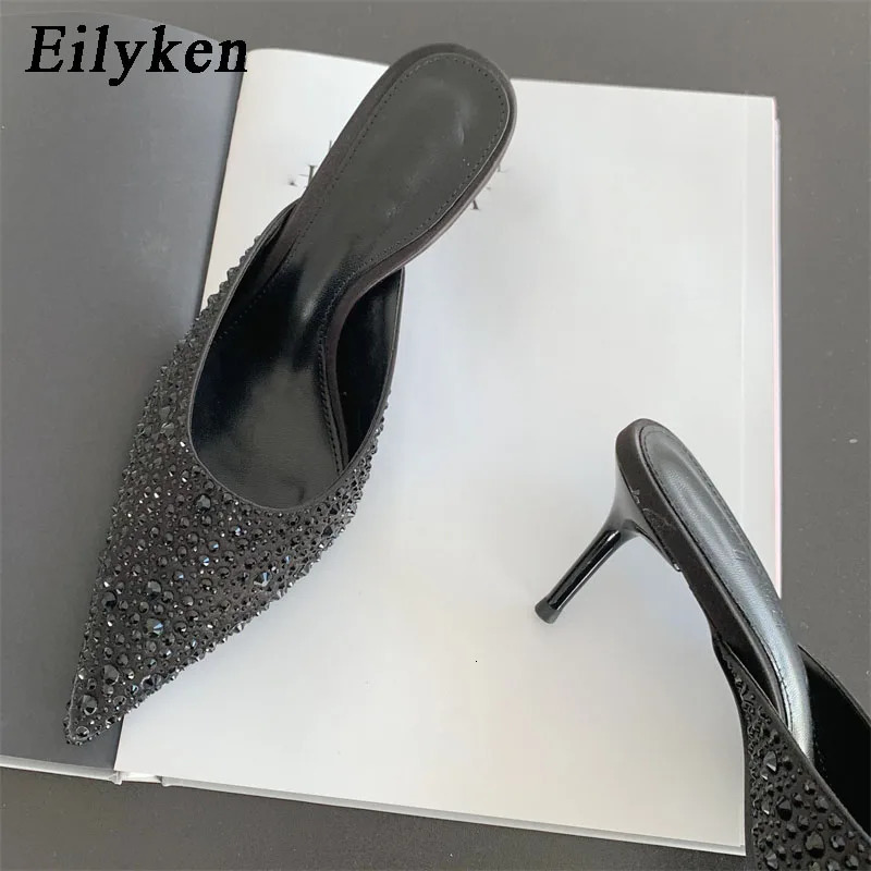 Eilyken Sexy Party Prom Rivet Women Slippers Pointed Toe Thin High Heels Mules Ladies Spring Pumps Shoes 241220