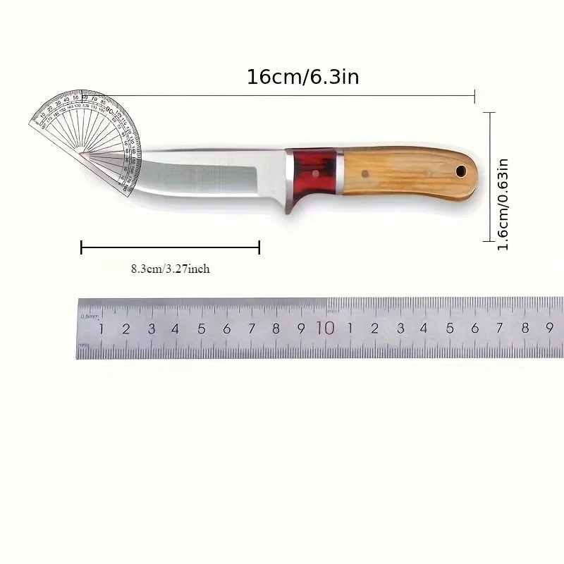 1 piece of solid wood multi-purpose stainless steel fruit knife chefs knife meat cutting knife 241220