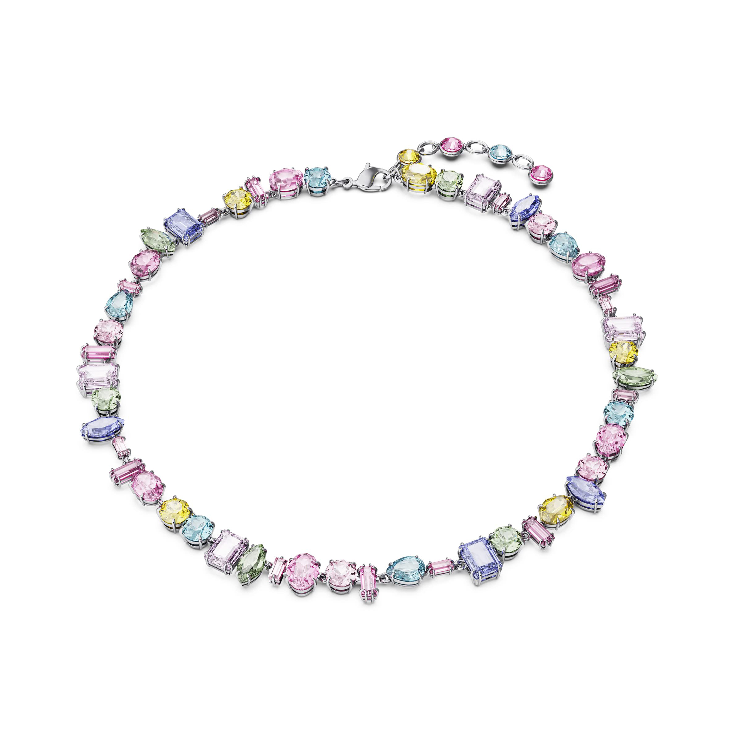 classic multi-color crystal tennis necklace designer for women diamond tennis chain stainless steel plated gold jewelry woman luxe Valentines day gift with box