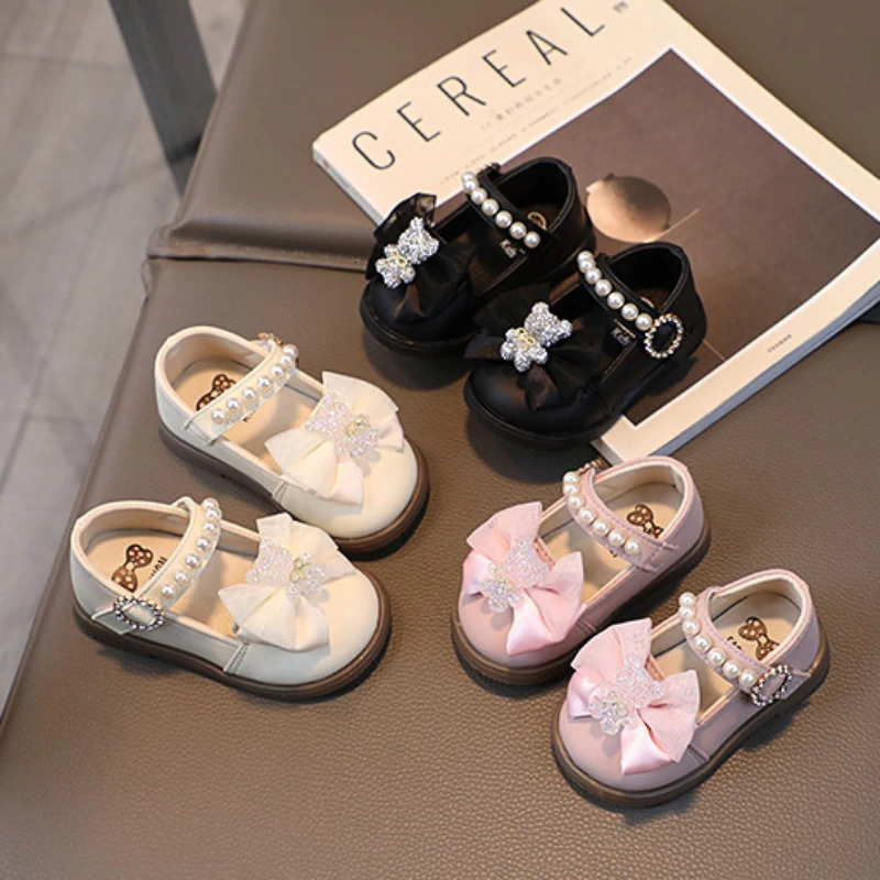 Baby Sandals Bear Baby Princess Shoe Toddler Shoe Girl Kid Shoe for Girl Leather Shoes Mary Jane Shoes 241220