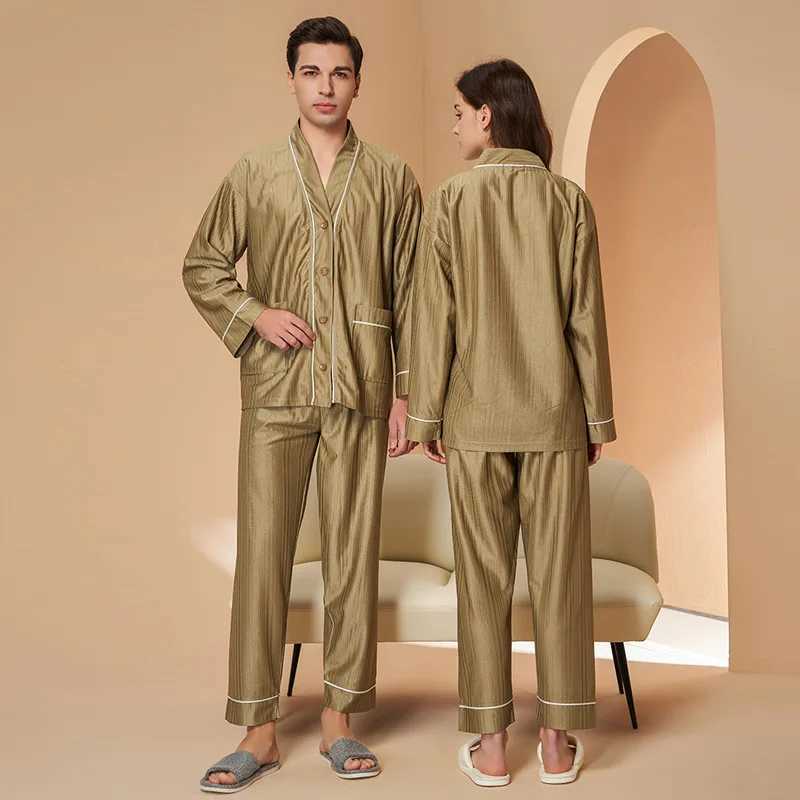 Womens solid color pajamas set couples lounge pajamas set womens pajamas two-piece set mens pajamas 3XL W241221