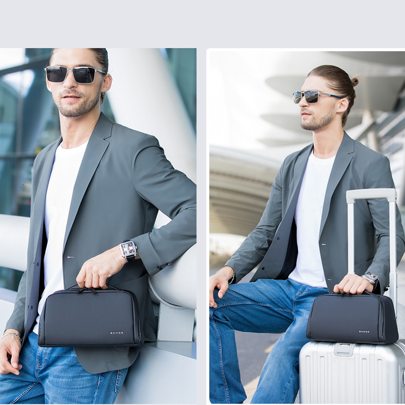 BANGE Men Toiletry Travel Ladies Cosmetic Bag Toiletries Organizer Waterproof Makeup Storage Bry And Wet Separation Handbag