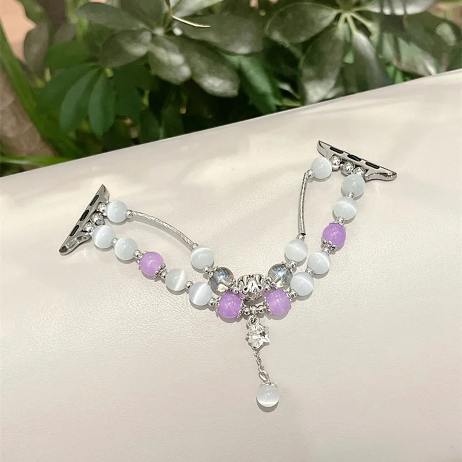 Elegant Opal Bracelet Strap For Watch Series 8 7 6 SE 45mm 44mm Fashion Pendant Band For IWatch ULtra 49mm 41mm 40mm 38mm 241220