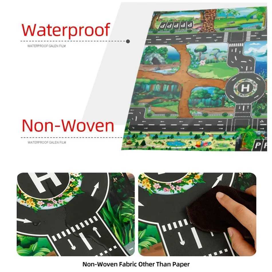 Baby Climbing Play Mat Game Traffic Map Baby Play Mat Toy City Carpet City Car Parking Lot Tablecloth Traffic Signs W241221