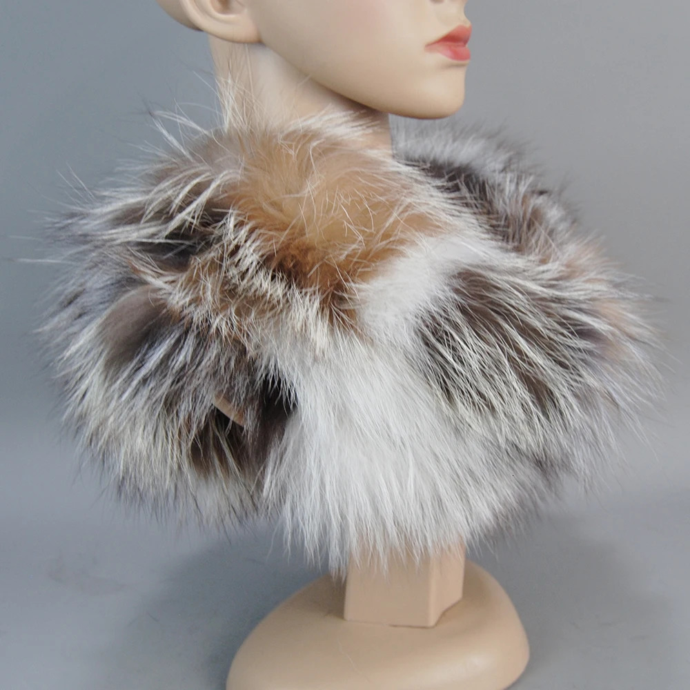 Style Women Winter Real Fur Scarves Warm Real Fox Fur Mufflers 100% Natural Fox Fur Collar Scarf Ring 241220