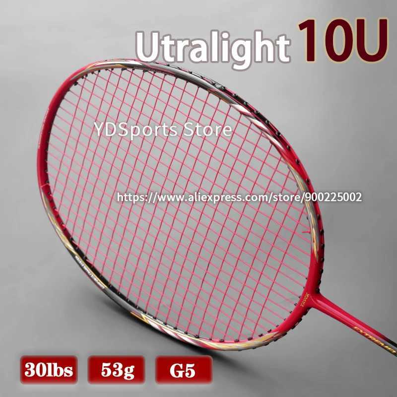 Professional lightest 0U 53G all carbon fiber badminton club G5 22-30LBS badminton club bag speed sportW241221