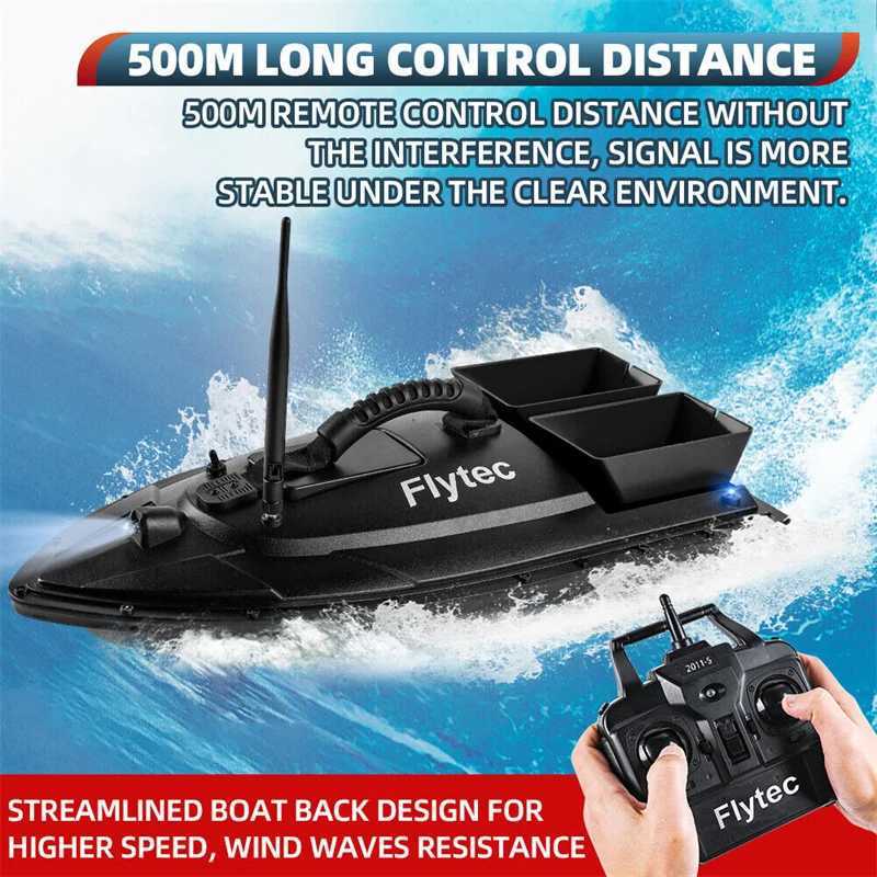 Fish bait boat 500m Rote Control fish bait boat dual motor fish bait machine 1.5KG loading D light for fishing tools W241221