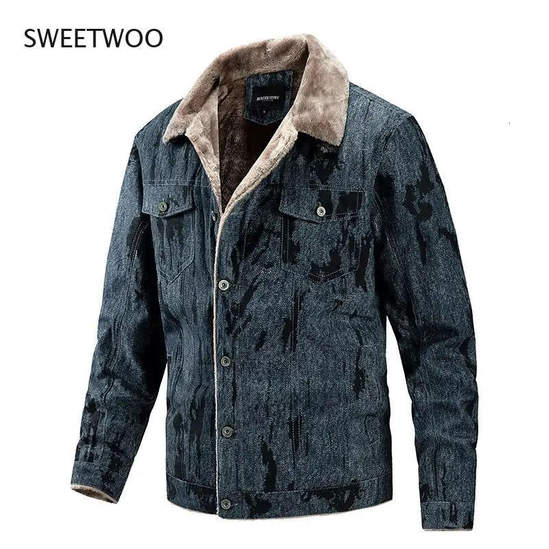 Winter mens plus velvet jacket mens casual sports ski baseball uniform jacket 241216