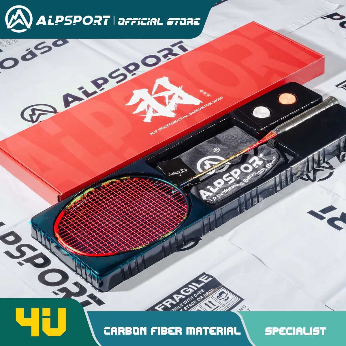 ALP QY 4U fast attack 95g maximum 38 pound badminton rack carbon fiber+titanium with string and bagW241221
