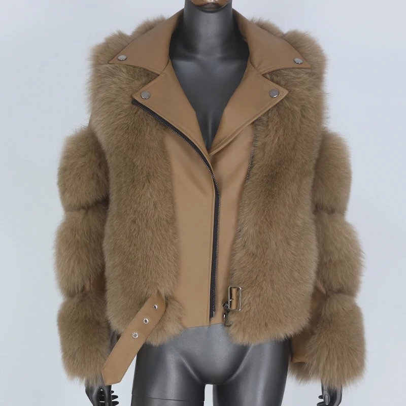 FURYOURSELF Warm Real Fur Coat Vest Winter Jacket Women Natural Fox Genuine Leather Outerwear Detachable Locomotive 241216