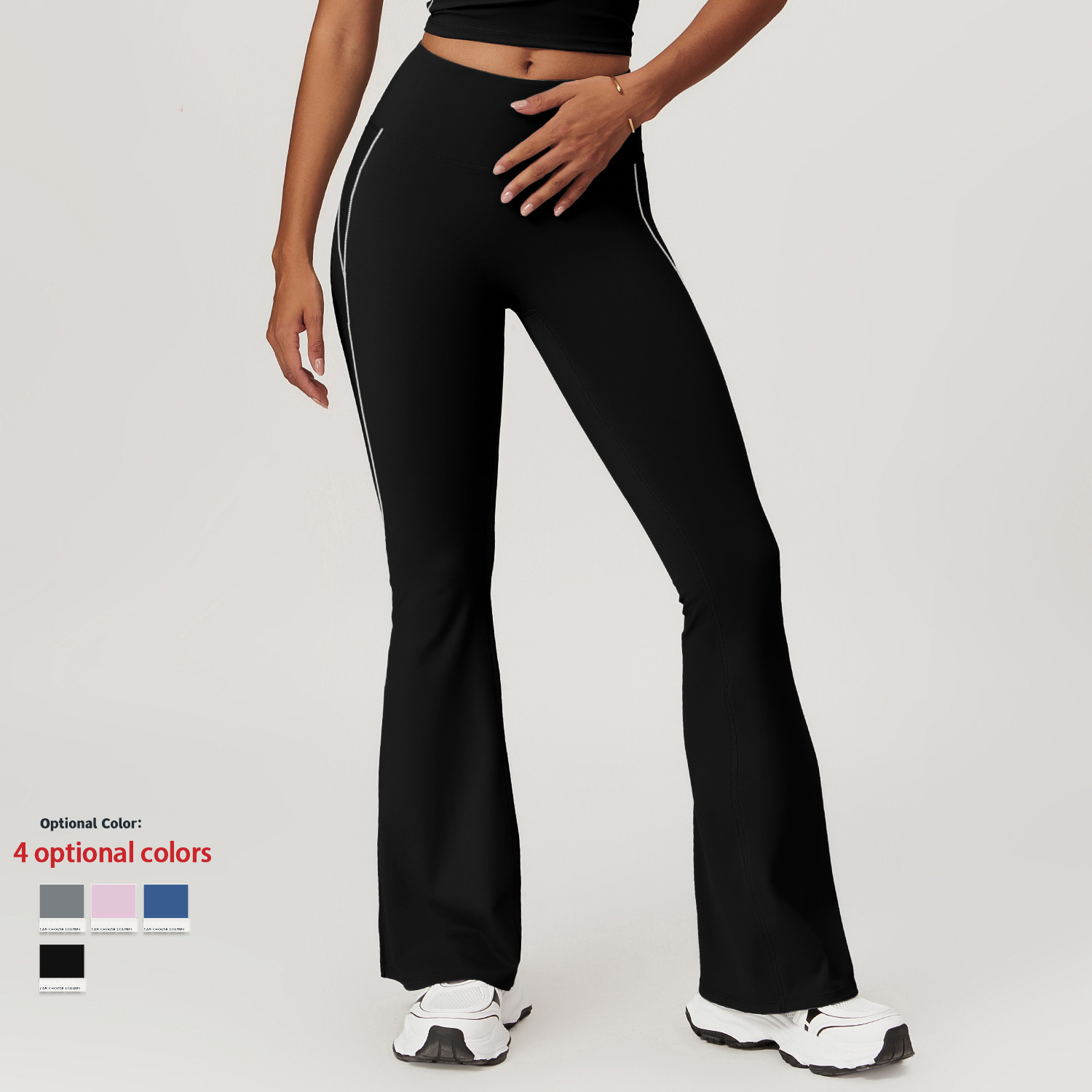 Skinny Nude High Waist Hip Lifting Yoga Pants Running Fitness Wide Leg Flared Pants Casual Athletic Pants