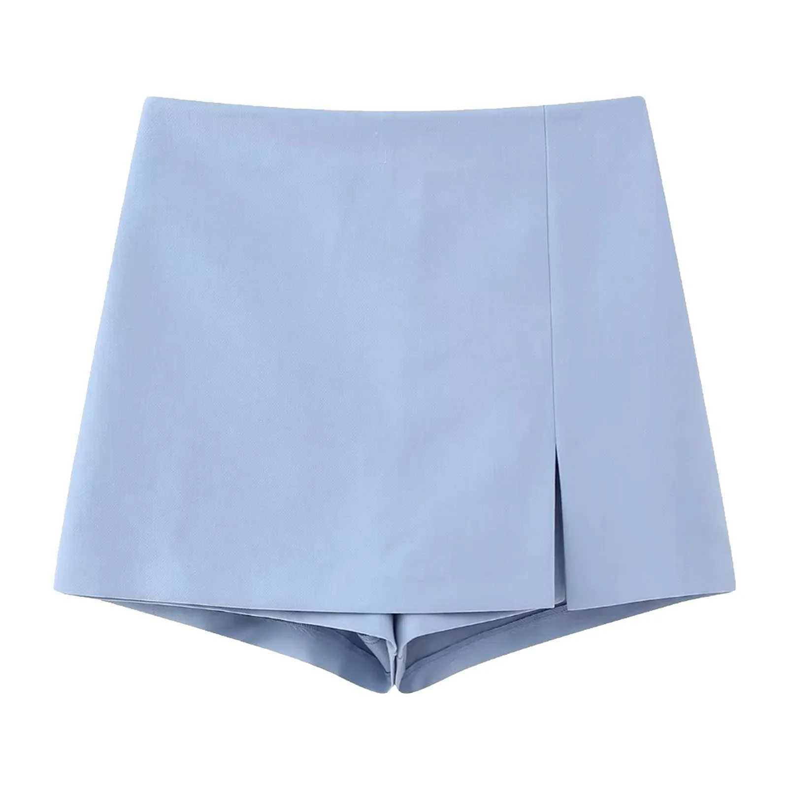 High Waist Wrapped Short Skirts Women Y2K Streetwear Asymmetrical Skorts Spring Summer Basic Solid Casual Office Mini SkirtXJ241221