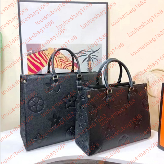 Luxurys Designer Bag On the go Embossed Flower Large Capacity GM MM Size Tote Bag Fashion Women Shoulder Bags Handbags Ladys Cross body Female backpack Purse