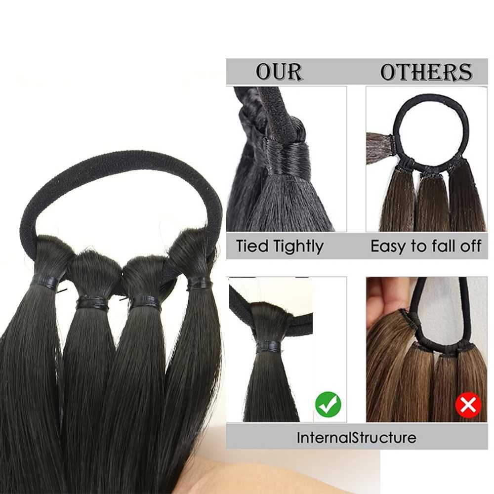 DIY Ponytail Extensions Synthetic Boxing Braids Ponytail Hair Rope For Women High Temperature Fiber Black Brown PonytailXJ241221