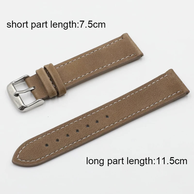 High Quality Retro Watch Strap Band 18mm 20mm 22mm 24mm Leather Watchbands Gray Black Brown Blue for Men Watch Accessories 241220