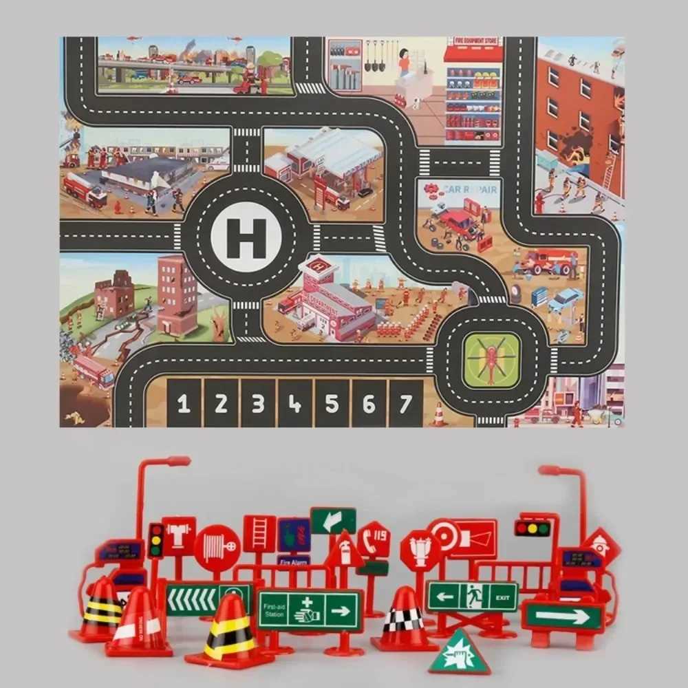 Baby Game Mat City Traffic Map Carpet City Parking Lot Parking Lot Parking Lot Traffic Signs Baby Climbing Game Mat W241221