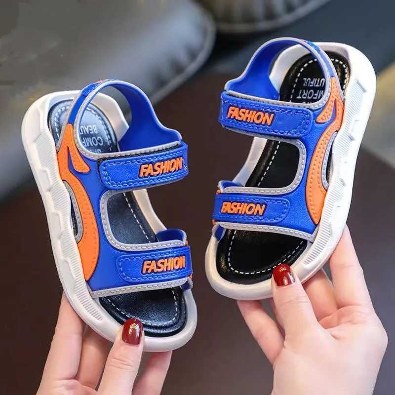 Sneakers Boys Trendy Sandals With Adjustable Hook Loop Fastener Kids Casual Summer Outdoor Walking Shoes With Assorted Colors H241221