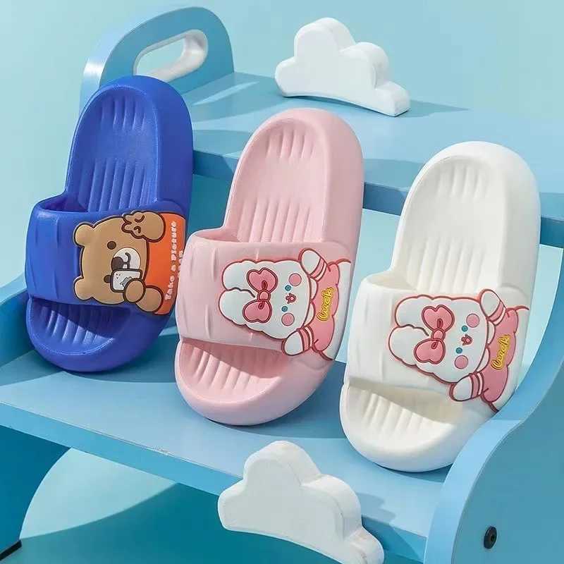 Slipper Children Slippers Summer Cute Anti Slip Boys Slippers Cartoon Soft Soled Girls Bathroom Slippers Kid Home Slippers H241217