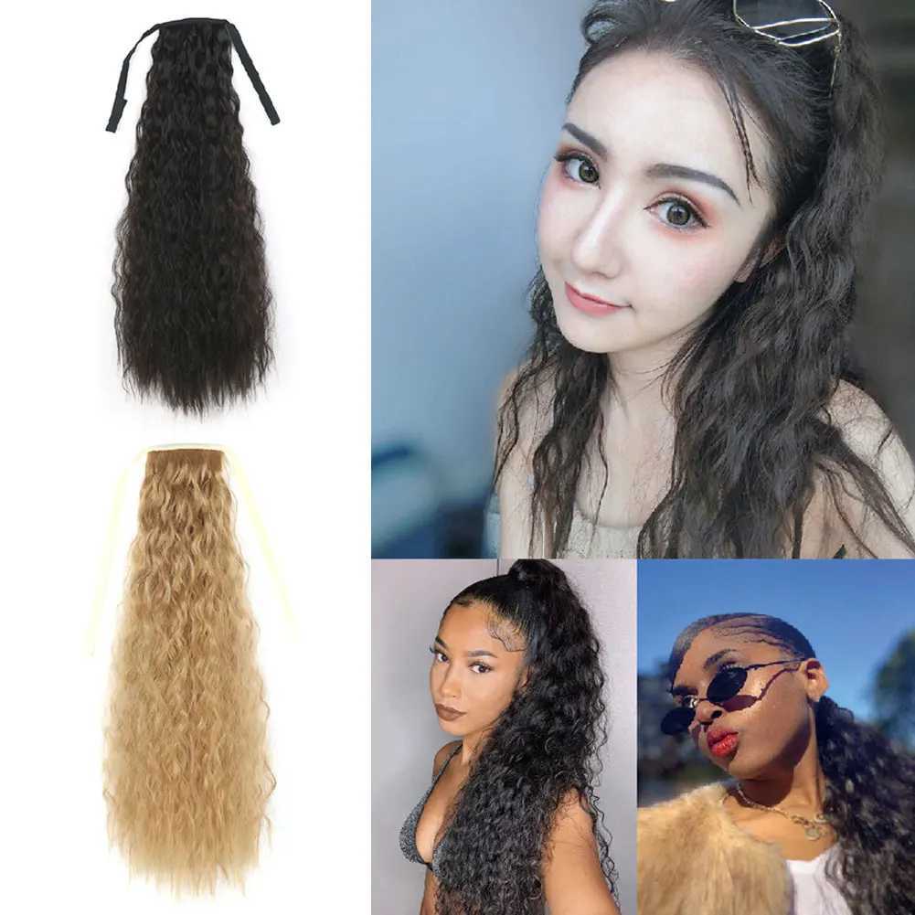 False Hair Tail Hair 22 Ponytail In Straight Clip Hairpiece With Hairpins Synthetic Pony Tail Hair Extensions For WomenXJ241221