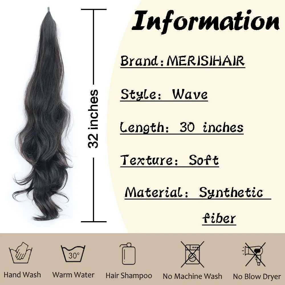 30Inch Synthetic PonyTail Long Wavy Layered Flexible Wrap Around Fake Pony Tail Hair Extensions Wave Hairpiece for WomenXJ241221