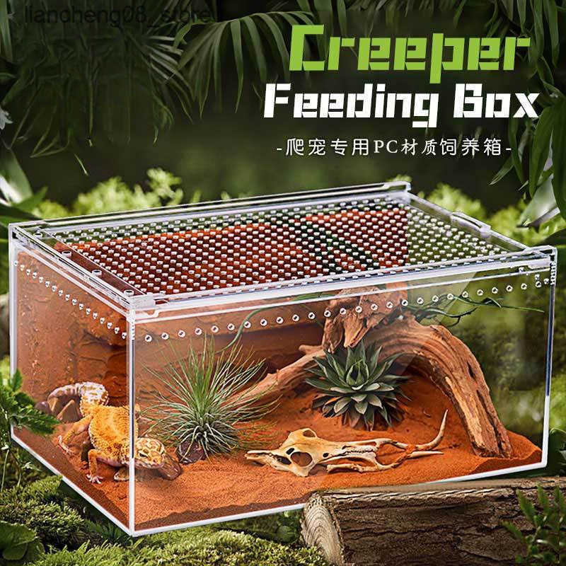 Other Pet Supplies Crawling pet feeding box transparent acrylic integrated no assembly hermit crab feeding tank scorpion snake insect ecological box L