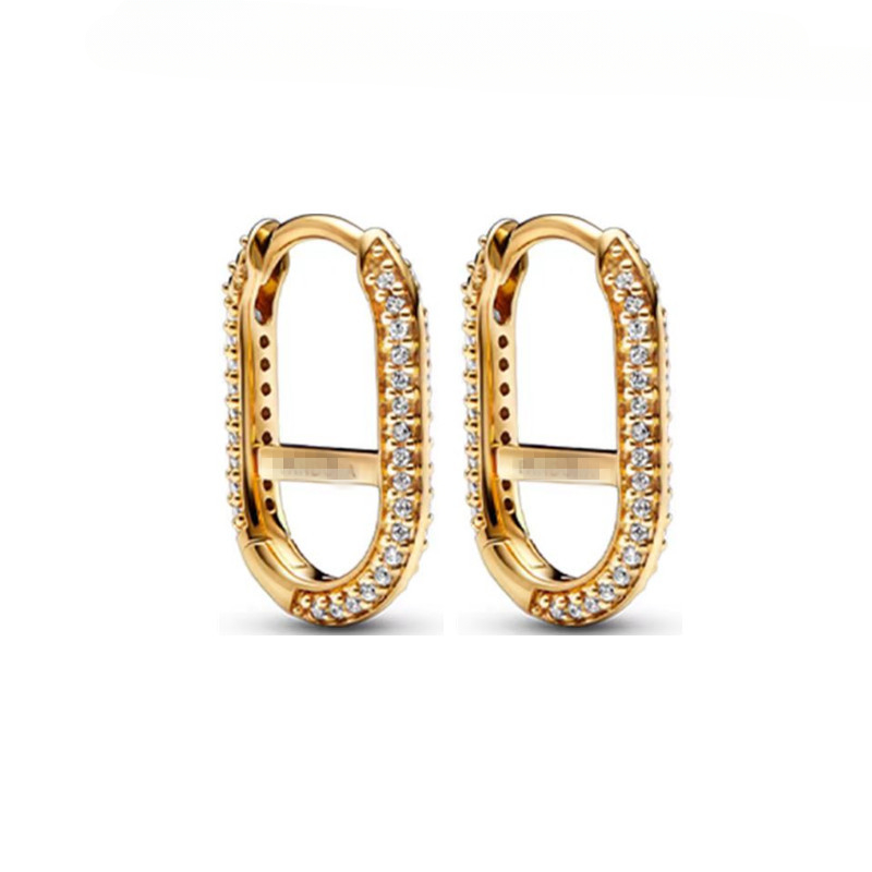 Silver Earrings New ME Earrings for women Pave Chain Earring Gold Rose Gold Plated wholesale