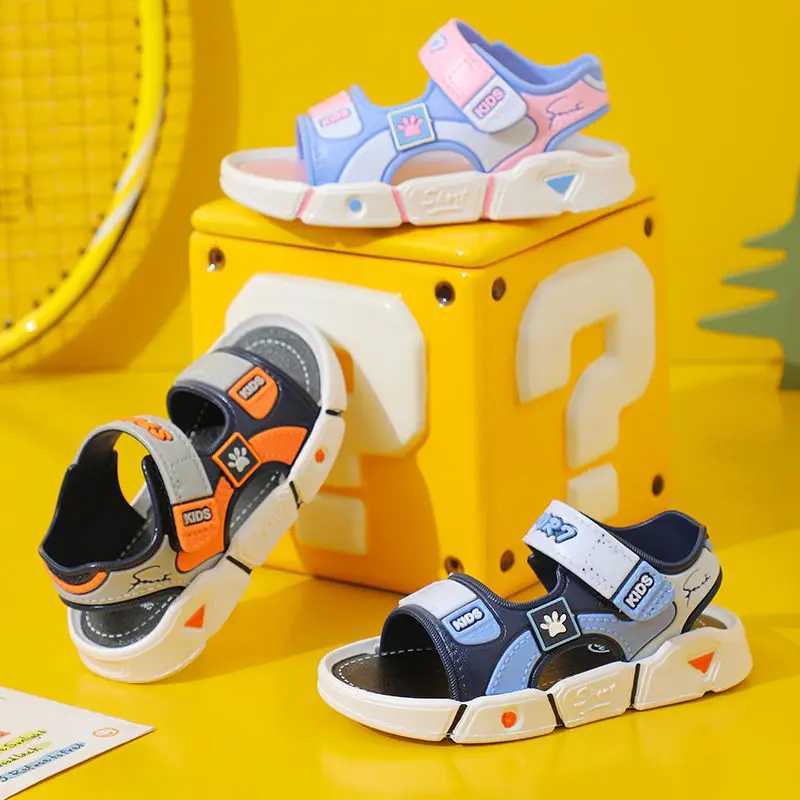 Sneakers Childrens Summer Boys Rubber Sandals Baby Shoes Kids Flat Child Beach Shoes Sports Soft Non-slip Casual Toddler Sandals H241221