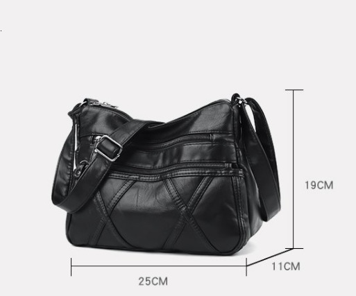 Middle Aged And Elderly Mother Female 2022 New Middle-Aged Soft Leather Single Shoulder Messenger Bag Large Capacity Gra