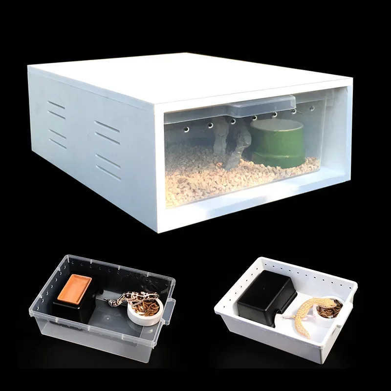 Other Pet Supplies Pet reptile PVC feeding box 6W reptile breeding tank with heating pad reptile feeding box L240910