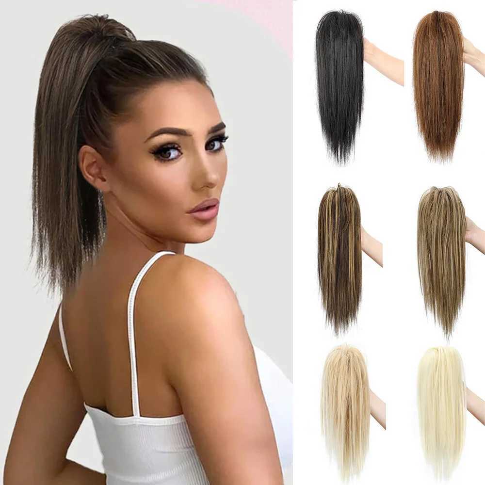 H STAR 16Inch Synthetic Claw Clip Straight Ponytail Extensions Fluffy Ponytail Clip In Hair Extensions Elegant For WomenXJ241221