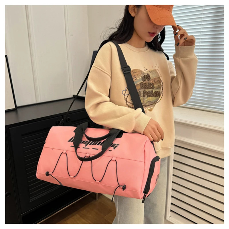 Womens gym sports bag portable handbag fitness travel bag weekend yoga shoe pocket womens shoulder bag outdoor bag mens bag 241220