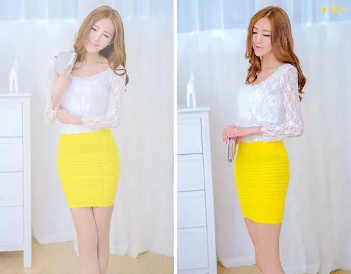 Fashion Bodycon Skirts 2024 Womens Summer Autumn Bottom Elastic Short Skirts For Office Lady Solid Color Draped Slim Mini SkirtXJ241221