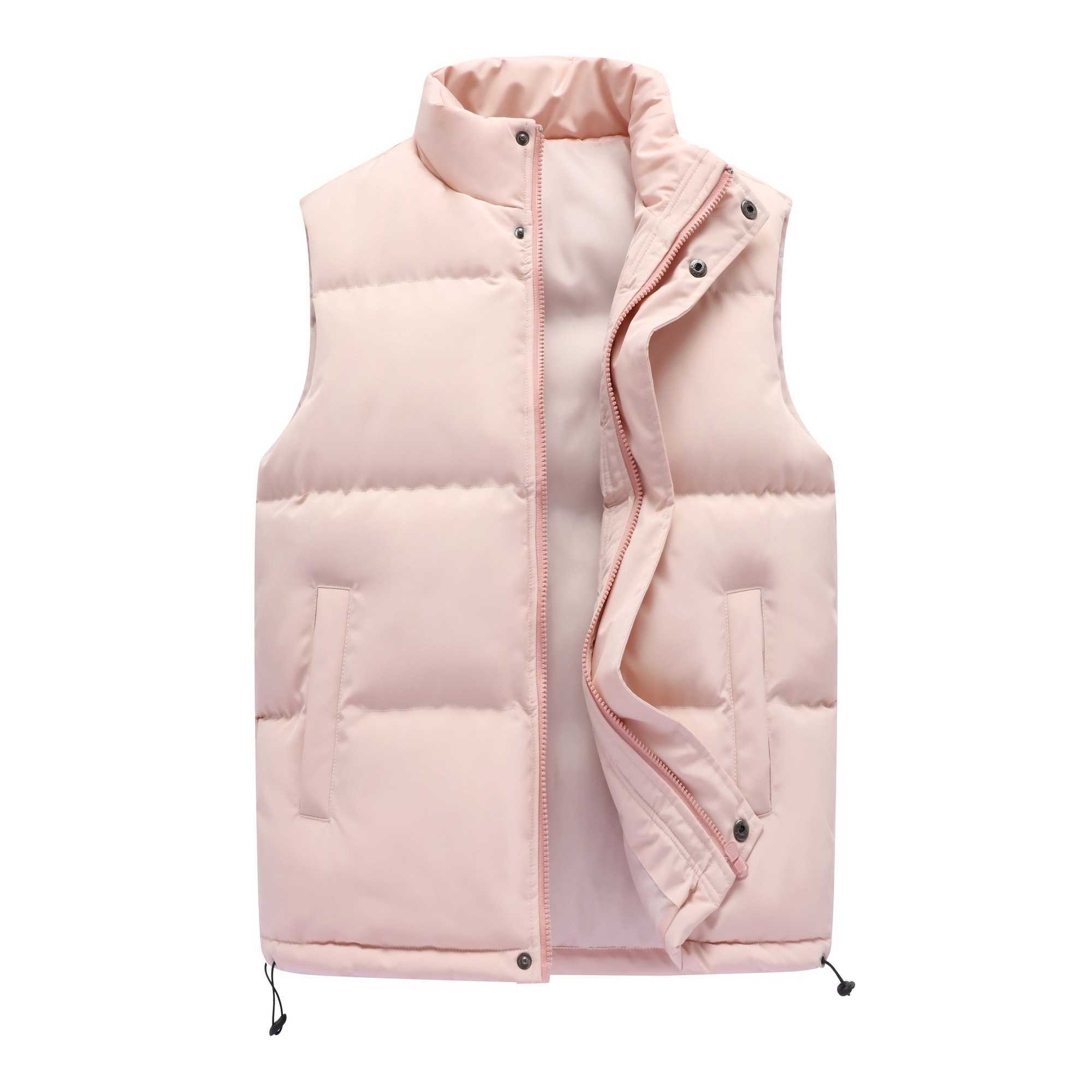 New Autumn Men Warm Solid Color Down Vest Men Outdoor Windproof Zipper Casual Fashion Style Vest Male Autumn Winter Coat VestXJ241221