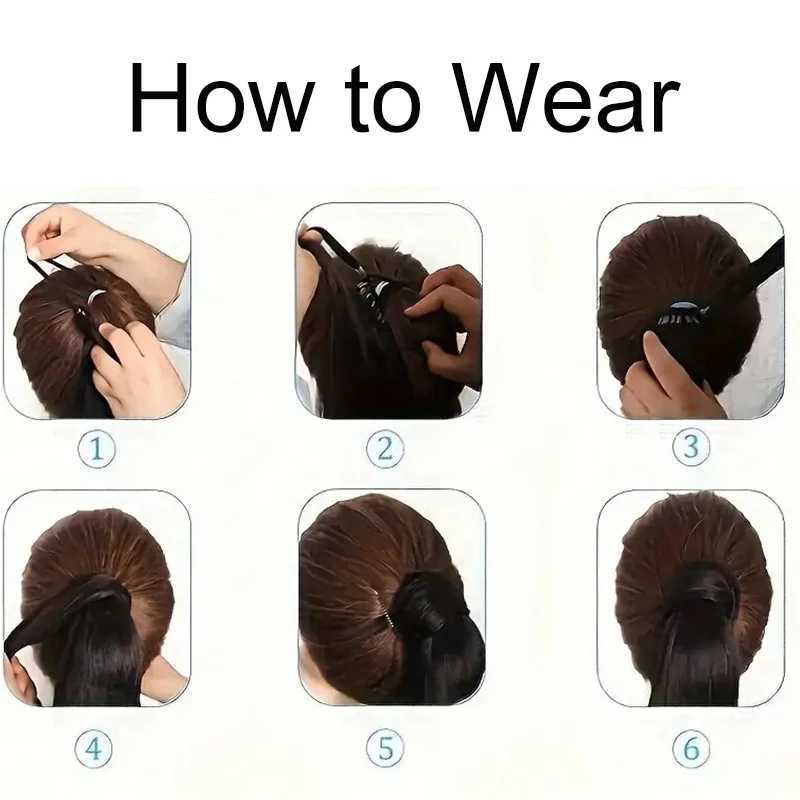 22Inch Long Straight Synthetic Ponytail Hair Extension With Elastic DIY Braid Hairpiece for WomenXJ241221
