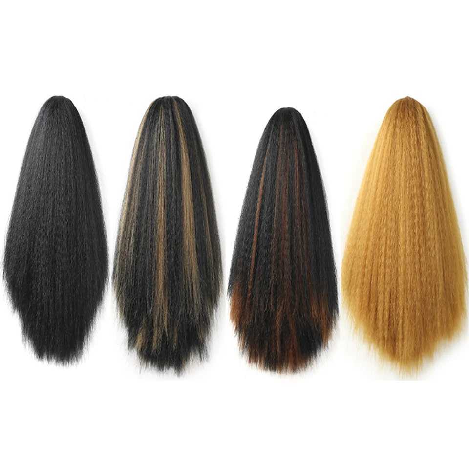 14 Inch Yaki Hair Extensions Claw Clip Ponytail Hair Extensions Synthetic Kinky Straight Extension Clip In Pony TailsXJ241221