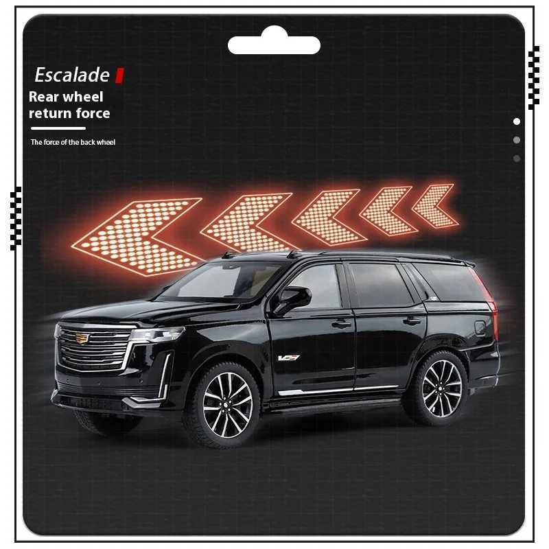 1 24 Cadillac Escalade SUV Alloy Car Diecast Metal Model Sound Light Toy Computer Desktop Ornaments Children Gift SimulationXJ241221