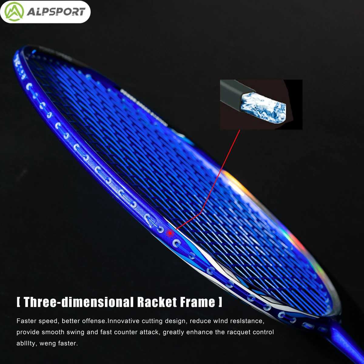 ALP BBQ3.0 8U racket T800 racket 62g ultra light G5 100% carbon fiber imported amateur mid to high gradeW241221