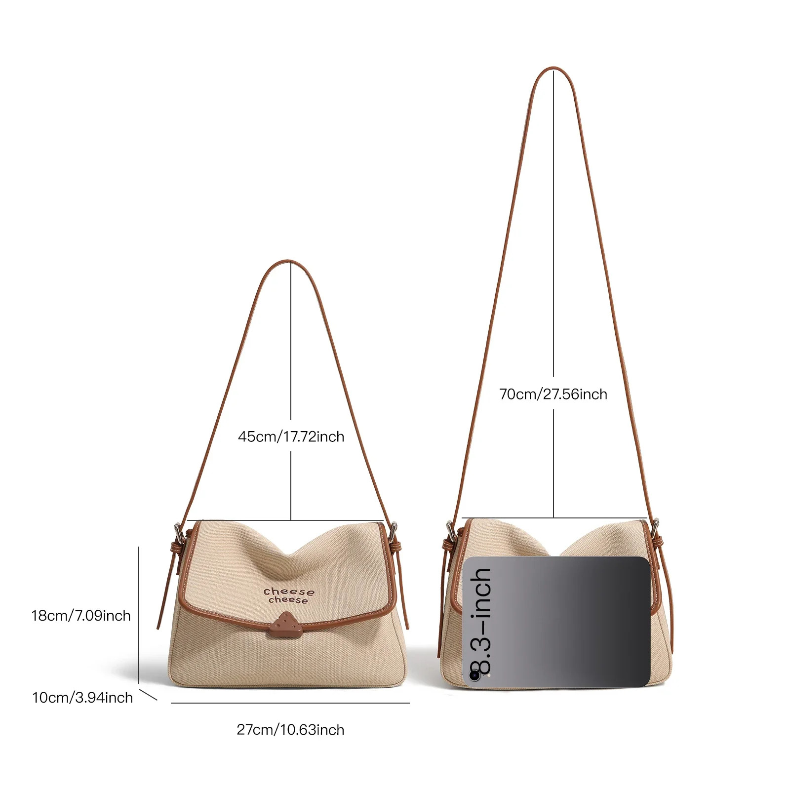 TOUTOU Cheese School Sweet Girl Original Designer Brand Underarm One Shoulder Crossbody Bag Female Handbag Christmas Gift