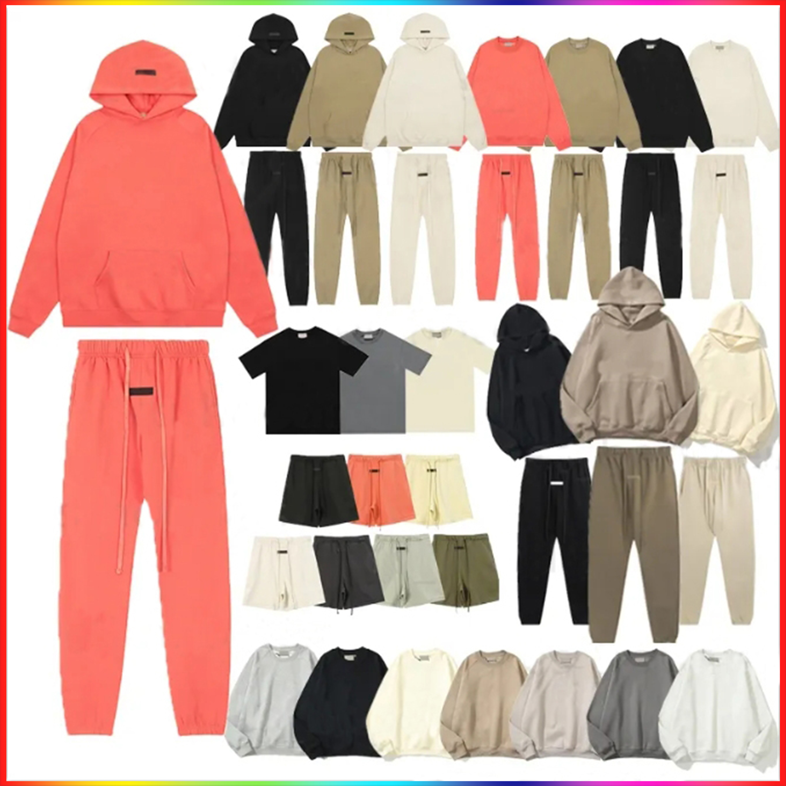 5A 2025 Designer Men women hoodie sweatshirt hoodie sweatpants essentuals shorts 3D Silicon Letter Printed Long Loose pants Summer Beach shorts